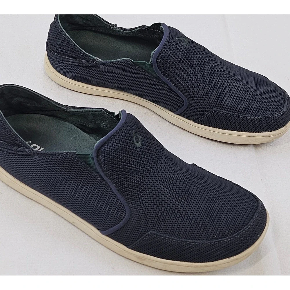OluKai Nohea Mesh Mens 9 Dark Blue Slip On‎ Shoes 10188-DGDG Casual